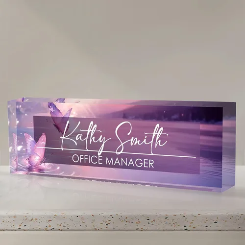 Miniatura 27 de Placa de nombre personalizada para escritorio, placa de nombre de escritorio personalizada, placa de nombre acrílica, accesorios de escritorio
