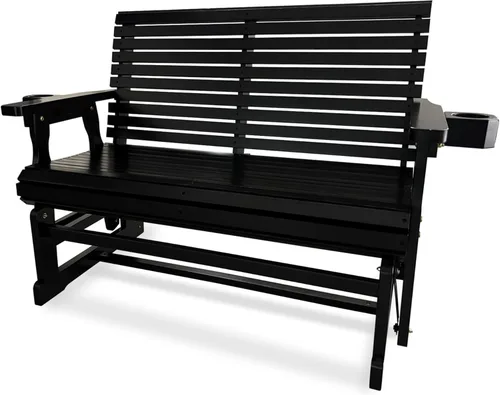 Miniatura 13 de Fortune Candy Planeador de Patio con Portavasos, Respaldo Alto Reclinable y Asiento Contorneado Profundo, Capacidad 800 Libras (Marrón, 2 Plazas)