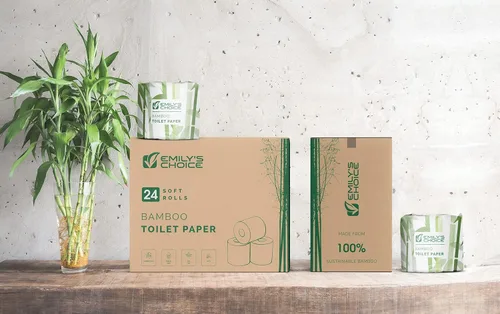 Miniatura 2 de Emily's Choice Papel higiénico de bambú, 24 rollos suaves, 3 capas, 200 hojas por rollo, Producto libre de árboles, 100% pulpa de bambú, Suave, TCF