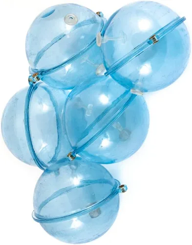 Juego de 5 unidades de flotadores de pesca de plástico ABS, bola de agua, flotadores de burbujas para aparejos de pesca Sea Fi y blanco de 2