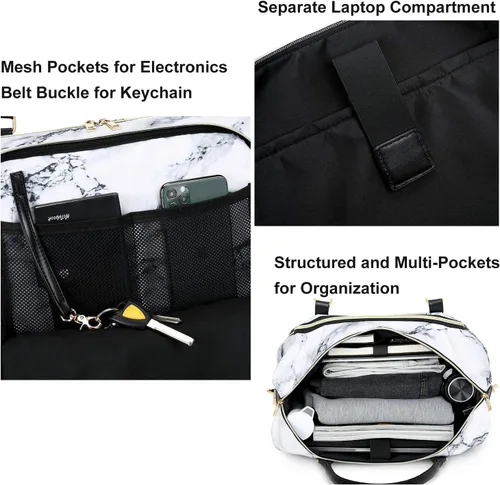 Miniatura 26 de CAMTOP - Bolsa de viaje de fin de semana para mujer, bolsa de lona con espacio para laptop de15.6 pulgadas