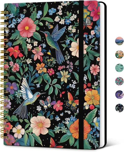 Miniatura 25 de Taja Cuaderno de Diario en Espiral con Líneas para Mujeres, A5 Lindo Cuaderno de Tapa Dura con Rayas Universitarias para Trabajo y Toma de Notas