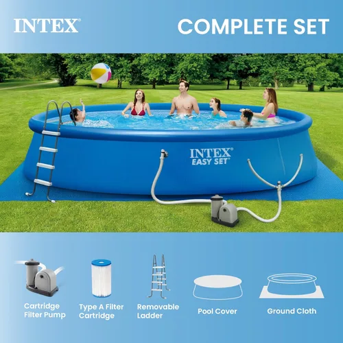 Miniatura 6 de INTEX 26175EH Juego de piscina inflable Easy Set: 18 pies x 48 pulgadas – Incluye bomba de filtro de cartucho de 1500 GPH – Escalera removible