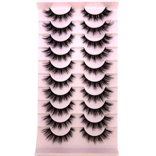 Miniatura 8 de 10 pares de pestañas postizas de visón 3D, hechas a mano, pestañas largas y finas, pestañas naturales para maquillaje de ojos (3-6)