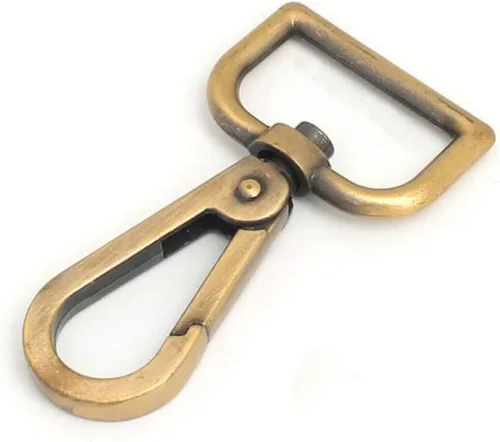 Miniatura 3 de 10 cierres giratorios de 1 pulgada con anillo en D de pinza de mosquetón para correa, cordón de puerta de empuje, clips de gancho giratorio a Latón