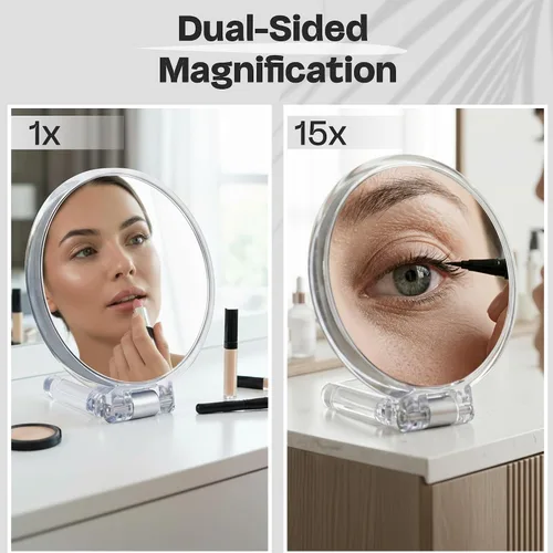 Miniatura 2 de Danielle Espejo de maquillaje plegable de aumento 15X, acrílico