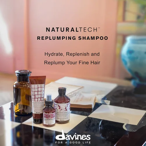 Miniatura 2 de Davines Naturaltech Champú REPLUMPING, limpieza suave para añadir hidratación, elasticidad y protección, añade plenitud, 8.45 onzas líquidas