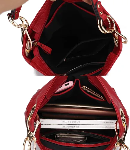 Miniatura 13 de MKF Collection Mia K - Bolso Hobo para mujer, de piel vegana, bolso de hombro holgado, bolso con asa superior