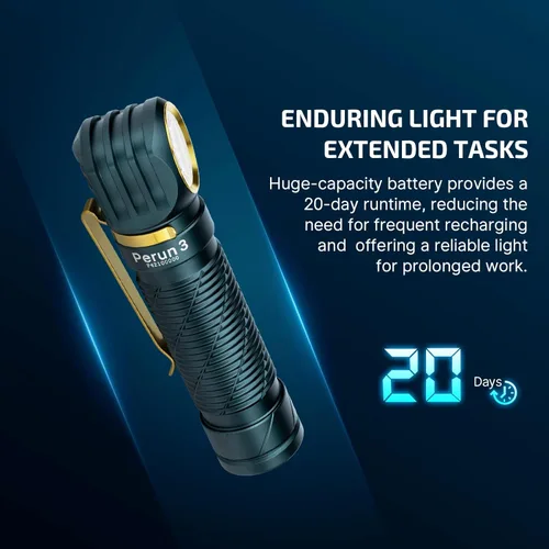 Miniatura 3 de OLIGHT Perun 3 - Linterna frontal recargable, 3000 lúmenes LED con luz roja, lámpara frontal impermeable con diadema para campamento al aire libre