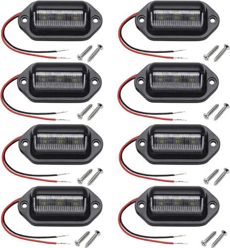 Miniatura 11 de 2 luces LED rojas para matrícula, 12 V-24 V CC impermeable 6-SMD, luz trasera universal para camión, SUV, remolque, furgoneta, RV, barcos o luz