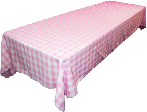 Miniatura 33 de LA Linen Mantel rectangular de poliéster Gingham a cuadros 60 por 84 pulgadas, blanco y verde oscuro