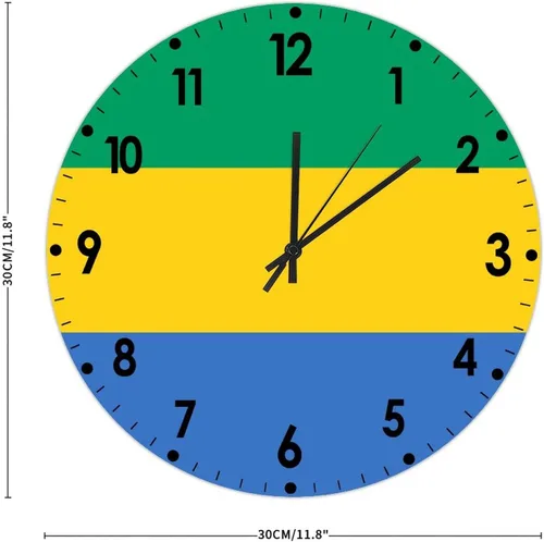 Miniatura 806 de Cheyan Reloj de pared con bandera de Canadá de 12 pulgadas, silencioso, sin tictac, de PVC, funciona con pilas, reloj redondo decorativo, regalo