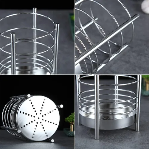 Miniatura 7 de Soporte para utensilios de cocina para encimera de cocina, utensilios de acero inoxidable, organizador de almacenamiento de utensilios, soporte