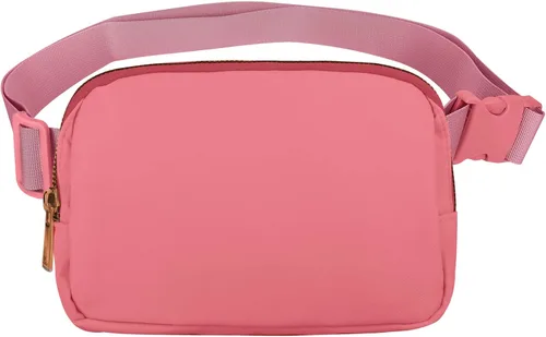 VOROLO Riñonera para mujeres y hombres, bolsa cruzada con correa ajustable, regalos de graduación, color rosa oscuro Rosado Oscuro