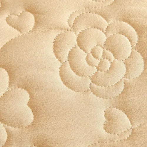 Miniatura 7 de Colcha acolchada de algodón brocado con patrón de flores, falda de cama con volantes, tamaño Queen, amarillo claro