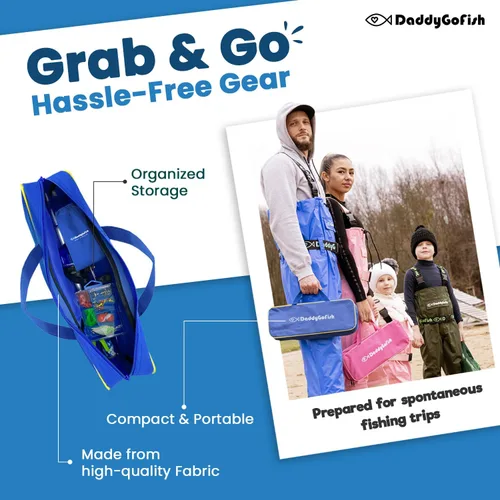 Miniatura 5 de DaddyGoFish Kids Fishing Pole - Rod Reel Combo Tackle Box Starter Set - First Year Small Dock Gear Kit for Boys Girls Toddler Youth Age Beginner