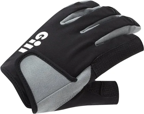 Miniatura 2 de Gill Deckhand Guantes de vela – Dedos largos con dedos expuestos y pulgar – Protección solar UV 50+ y repelente al agua Negro