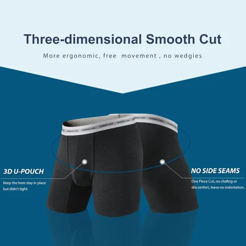 Miniatura 5 de BAMBOO COOL Men's Underwear Boxer Briefs 4 Pack Breathable Soft Underwear For Men