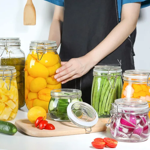 Miniatura 3 de ComSaf Tarros herméticos de vidrio con tapas de 17 onzas, recipientes pequeños para almacenamiento de alimentos, juego de 6 recipientes herméticos