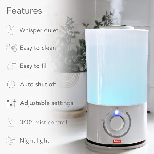 Miniatura 2 de The First Years - Humidificador ultrasónico American Red Cross Baby Glow, color blanco