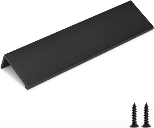Miniatura 9 de Goldenwarm - Paquete de 10 tiradores negros de 2-1/2 pulgadas con borde de dedo, tiradores para cajones de cocina, color negro mate, manijas