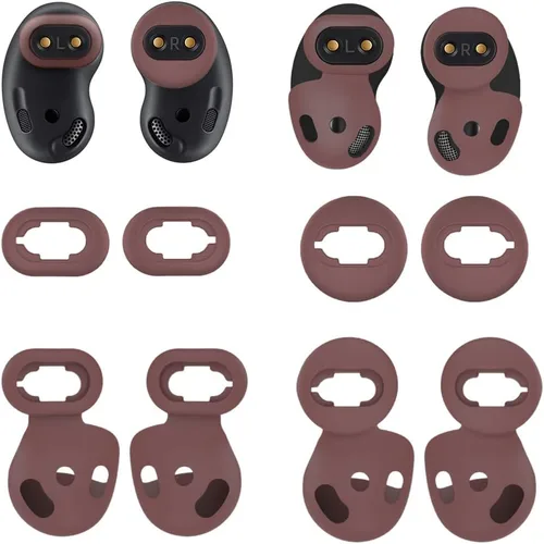 Juego de 4 pares de ganchos para las orejas Galaxy Buds Live, tamaño pequeño/grande, 2 tamaños de silicona antideslizante, ajuste en la funda de