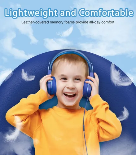 Miniatura 7 de Bywulanda Auriculares para niños con luces LED para la escuela, auriculares USB tipo C para niños con micrófono, limitador de volumen 85/94 dB