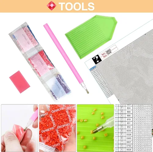 Miniatura 4 de LOMSIOY Kits de pintura de diamantes misteriosos 5D DIY Pintura al azar animal con diamantes Arte misterioso cuadrado completo taladro, bordado