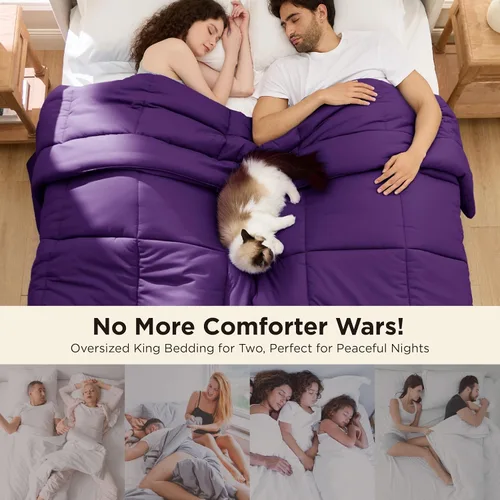Miniatura 140 de Bedsure Relleno de edredón – Edredones acolchados tamaño King, edredón para todas las estaciones, ropa de cama alternativa de plumón suave, con 8
