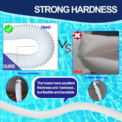 Miniatura 5 de Mangueras de piscina para piscinas sobre el suelo, paquete de 4 mangueras de bomba de filtro de piscina de 1.25 x 59 pulgadas, compatibles con bomba