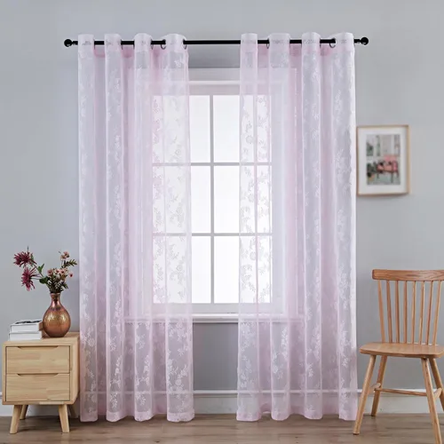 Miniatura 20 de Anytime Paneles de Cortinas Transparentes Arcoíris para Sala de Estar Elegantes Juegos de Tratamiento de Ventanas Translúcidas Filtrantes de Luz