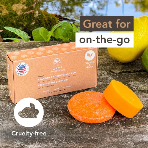 Miniatura 6 de Barra de champú y acondicionador, cítricos frescos, juego de barras de champú sólido y acondicionador sin sulfato, cuidado del cabello vegano