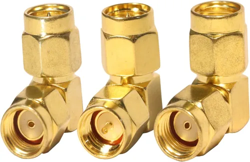 Miniatura 9 de TUOLNK 45 grados SMA macho/hembra a RP SMA hembra/macho Kit de conector de codo para cable de extensión de antena LTE chapado en oro Conector
