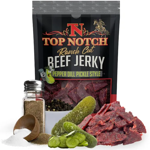 Miniatura 14 de Top Notch Ranch Cut Jerky - Bolsa de 10 onzas de carne seca de res - Snacks ricos en proteínas para niños y adultos - Tiras sabrosas de carne de res