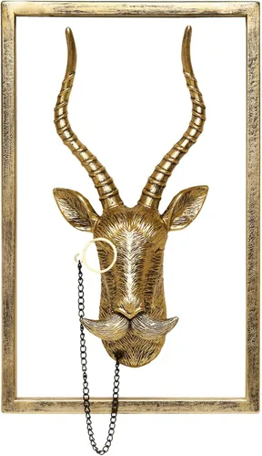 Miniatura 14 de Newinhome Decoración de pared de cabezas de animales (incluye marco de metal) esculturas de animales de resina, decoración para colgar en la pared