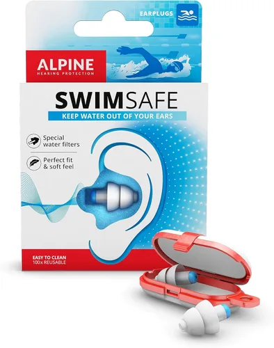 Alpine SwimSafe - Tapones para los oídos para adultos, protección contra el agua, cómodos tapones impermeables con filtro, hipoalergénicos y