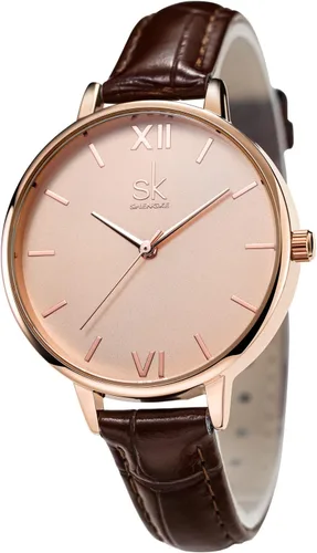SHENGKE Reloj creativo ultra fino correa casual moda cuarzo minimalista reloj