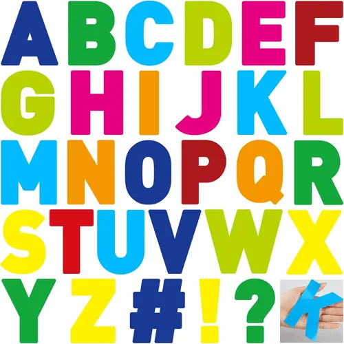 Panelee 145 calcomanías de letras grandes de 4 pulgadas para tablones de anuncios, calcomanías de vinilo del alfabeto, autoadhesivas para Color