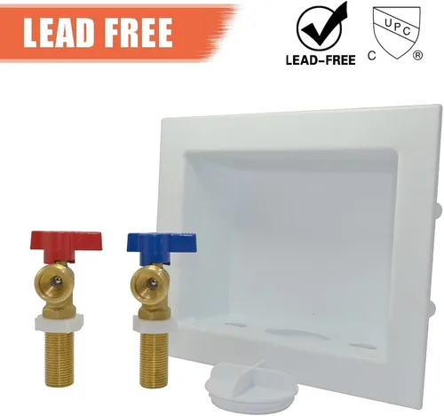 Miniatura 7 de TTFLEX - Caja de salida para lavadora con válvulas de bola de latón de un cuarto de vuelta, 1/2 pulgada x 3/4 pulgadas MHT