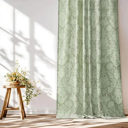 Miniatura 37 de NICETOWN Cortinas bohemias de lino transparente para sala de estar, cortinas semitransparentes de granja con patrón de rayas bohemias, cortinas Gris