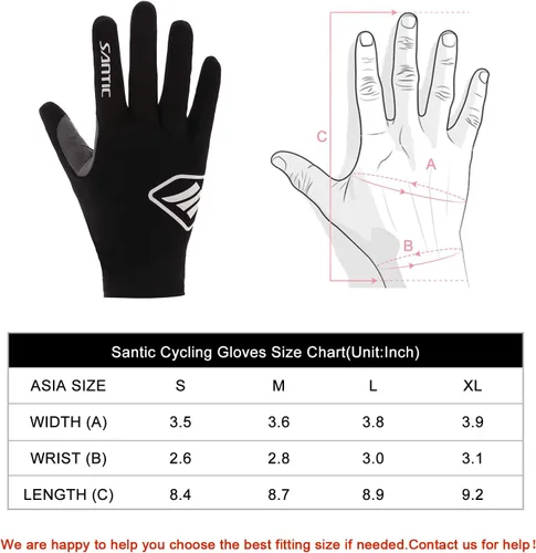 Miniatura 4 de Santic Guantes de ciclismo para hombre, guantes térmicos de invierno para pantalla táctil