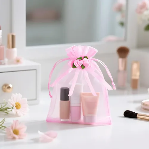 Miniatura 6 de G2PLUS - 30 bolsas de organza rosa de 4 x 6 pulgadas, bolsas de regalo para bodas en color rosa, bolsas transparentes de malla para joyas con cordón