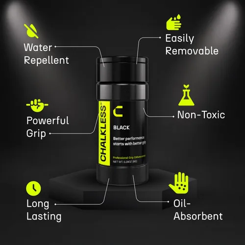 Miniatura 3 de Chalkless Black Grip Enhancer – Alternativa de tiza líquida prémium y tiza de mano menos desorden para bouldering, béisbol, tenis, fútbol, tiro