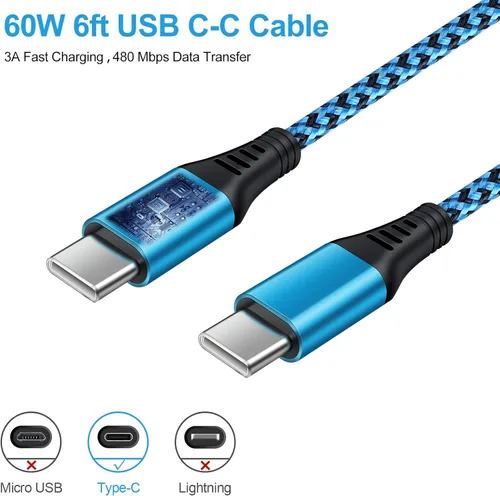 Miniatura 6 de Cargador de pared USB C, bloque de carga rápida PD tipo C de 20 W y cable de 6 pies compatible con Google Pixel 10/10 Pro XL/9a/9 XL 8a 8 7a 7 6 5