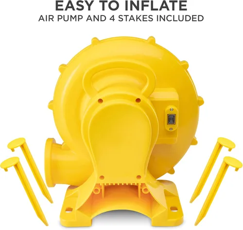 Miniatura 6 de Sunny & Fun Parque acuático inflable de un solo anillo – Resistente para la diversión al aire libre – Pared de escalada, tobogán y piscina profunda