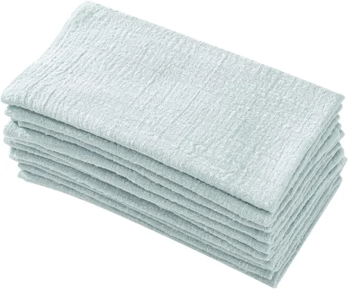 Miniatura 8 de Servilletas de tela para cena 10 unidades, servilletas de gasa 100% algodón natural suave, servilletas lavables ideales para bodas, decorativas
