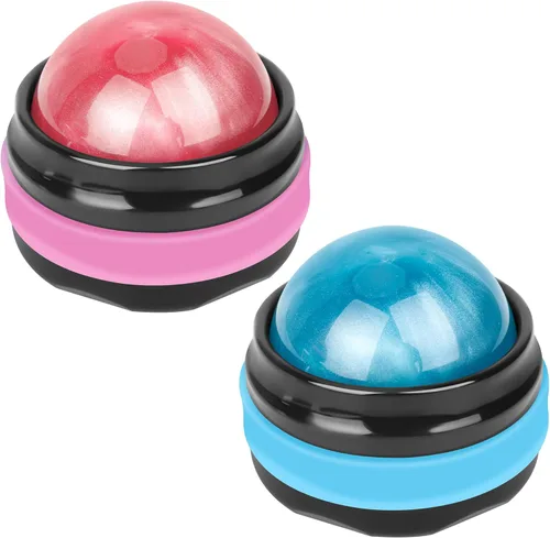 Coolrunner Pelota de Masaje, Masajeador de Rodillo Manual, Paquete de 2 Herramientas Portátiles de Terapia de Auto-Masaje y Relajación de Cuerpo