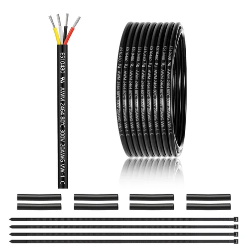 Miniatura 15 de Cable eléctrico de calibre 16, 4 conductores, 50 pies, UL 2464, cable de 16 AWG de 4 hilos, cable de cobre estañado de PVC trenzado calibre 16/4