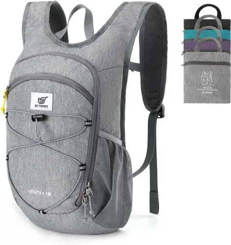 SKYSPER Mochila de senderismo plegable de 15L/20L, mochila de viaje plegable ligera con correa para el pecho, paquete plegable pequeño para caminar