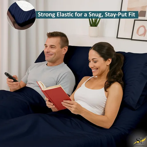 Miniatura 6 de Flex Head - Sábanas King para dormir con número de cama, juego de sábanas ultrasuaves de microfibra flexible de 4 piezas con división superior de 34